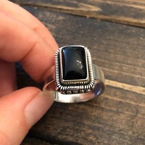 Lucifer Replica Black Onyx & Silver Ring 12 Unisex